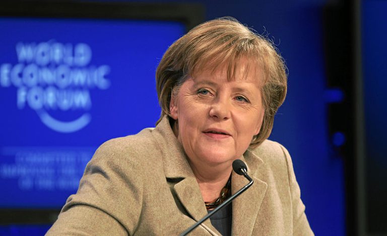 Angela Merkel à Davos (Crédits : World Economic Forum, licence Creative Commons)